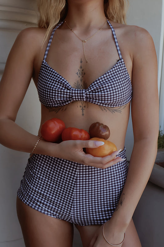 Sunday Leisure Gingham Bikini Boy Short