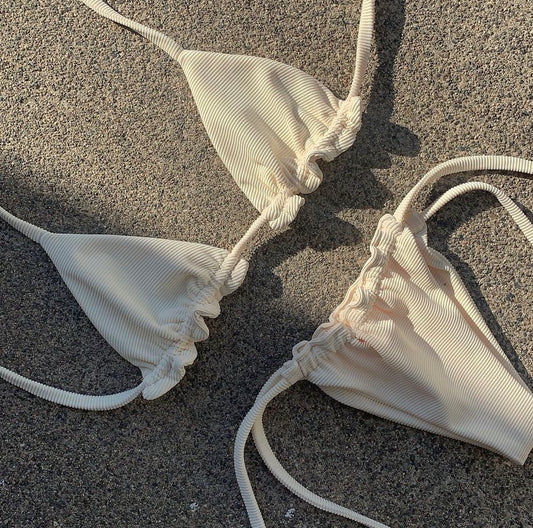 Emma Ribbed Set in Off White